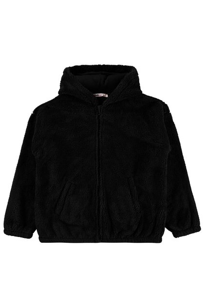 Girl's Welsoft Cardigan | Velsoft Long Sleeve Hoodie | School Nursery and Daily Use - Black