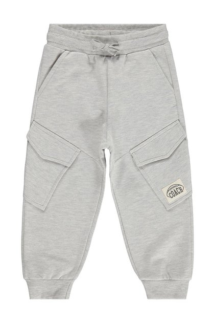 Boy's Basic Cargo Pocket Sweatpants |   2 Strands with Brush |   School Nursery and Daily Use - Gray
