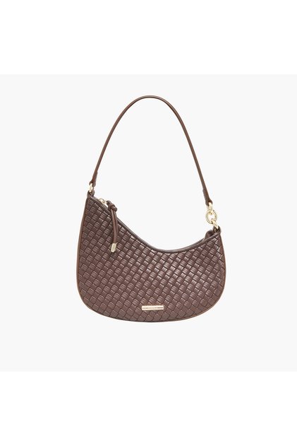 Woven Baguette Bag with Pouch