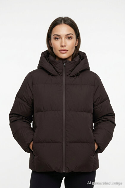 Women's Puffer Coat Hooded Zipper Pocket Casual Winter Comfortable Cut Puffer Jacket W69115K8