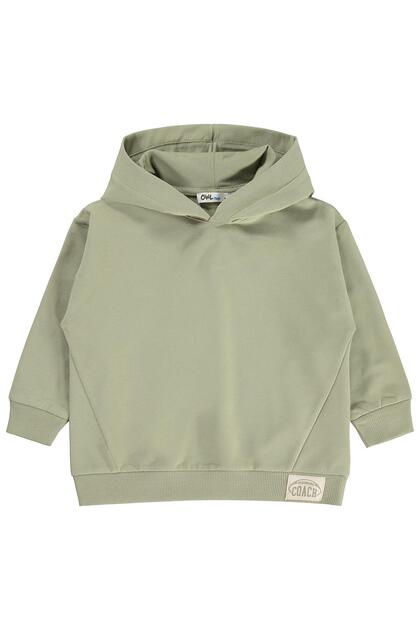 Boy's Basic Hooded Sweatshirt | Brush with 2 Strings and Long Handle | School Nursery and Daily Use - Khaki