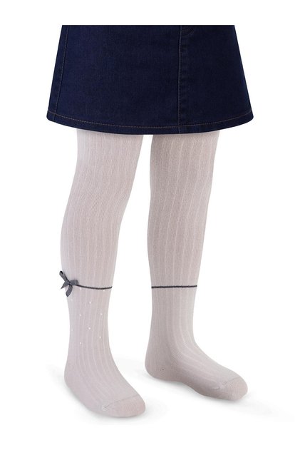Civil Girls' Pantyhose with Stone Accessories | School Nursery and Daily Use - Gray