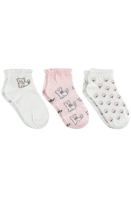 Civil Girls' Mia 3-Piece Girls' Booties Socks |   Printed |   School Nursery and Daily Use