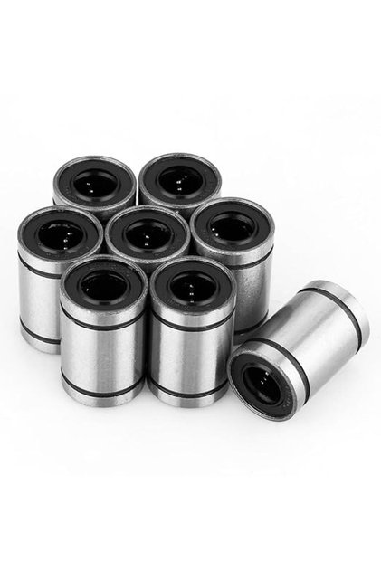 8Pcs LM10UU Linear Bearings 10mm CNC Linear Motion Ball Bearing Bushing Double Side Rubber Sealed fo