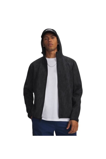 Men's Black-Black Ua Unstoppable Flc Fz Coat