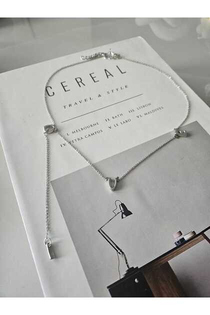 Silver Color Love Written Necklace