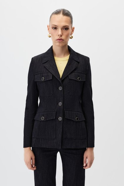 Dikişli denim ceket