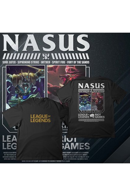 تي شيرت كبير الحجم مطبوع عليه League of Legends -NASUS-