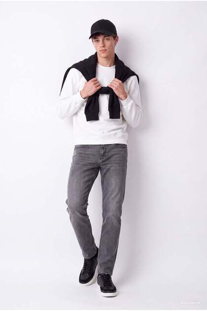 Men's High Waist Straight Leg Jeans
