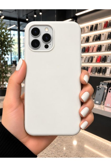 iPhone 15 Pro Uyumlu + Kamera Lens Koruyucu / İçi Kadife Dışı Silikon Lansman Telefon Kılıfı Kapak