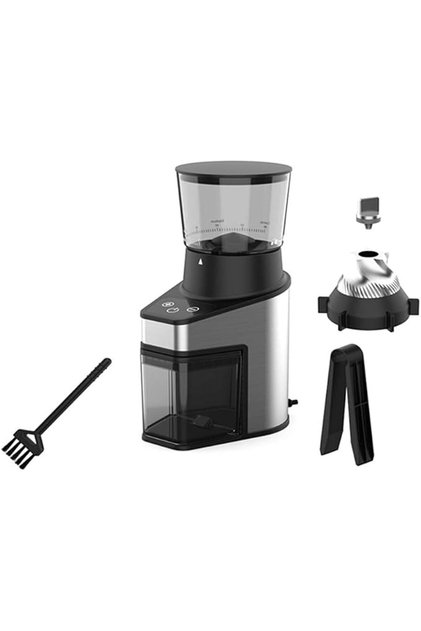 60-Grind Setting Coffee Bean Grinder Black and Silver 250g CG001