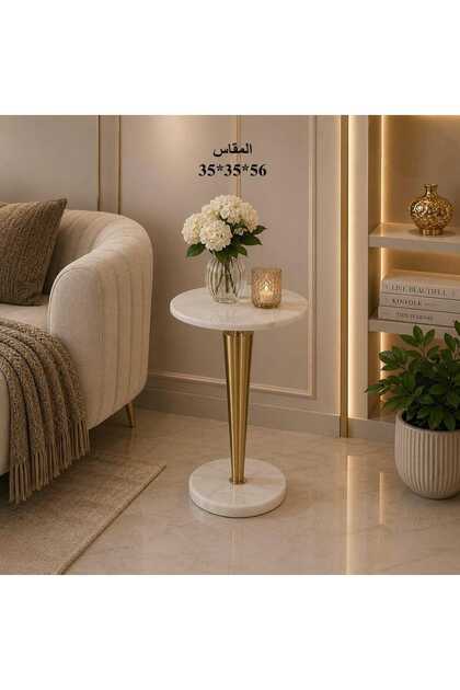 Modern Design Round Marble Top Single Service Table