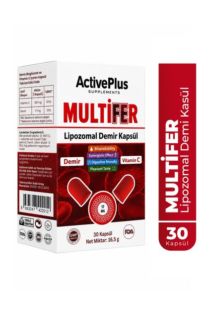 Multifer Kapsül Demir Bisglisinat & Vitamin C 30 Kapsül