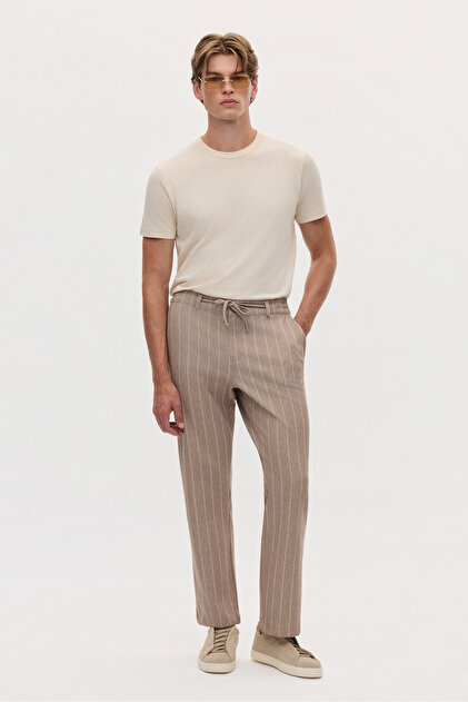 Astoria Cotton Blend Striped Trousers
