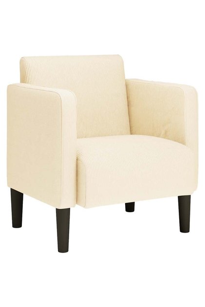 Canapea scaun cu cotiere crem 54 cm țesătură velur