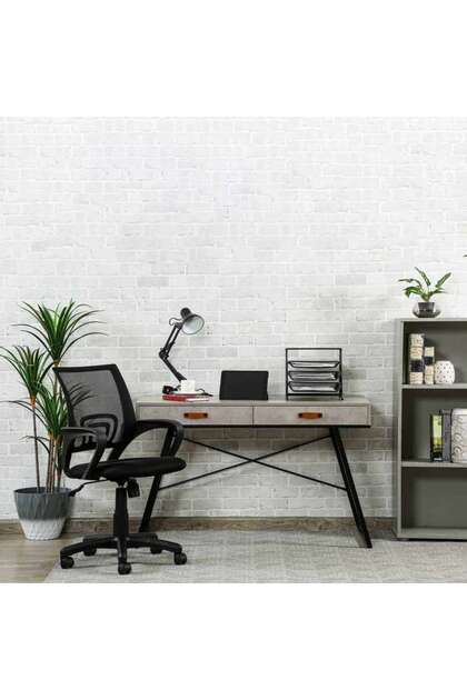 Deroche Writing Desk With Drawer - Grey Black