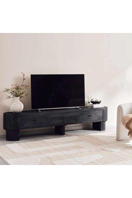 Leclerc Tv Unit Upto 80 Inches Wood - Black
