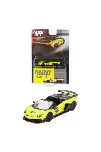 BL 887 Lamborghini Aventador SVJ 63 Roadster Verde Shock Diecast 1/64 Model Araba