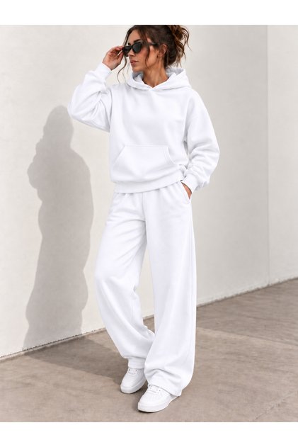 Women's Unprinted Oversize 3 Thread Sweatshirt and Baggy Sweatpants Set