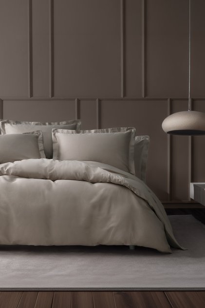 Dora Cotton Satin Single XL Duvet Cover Set - Beige