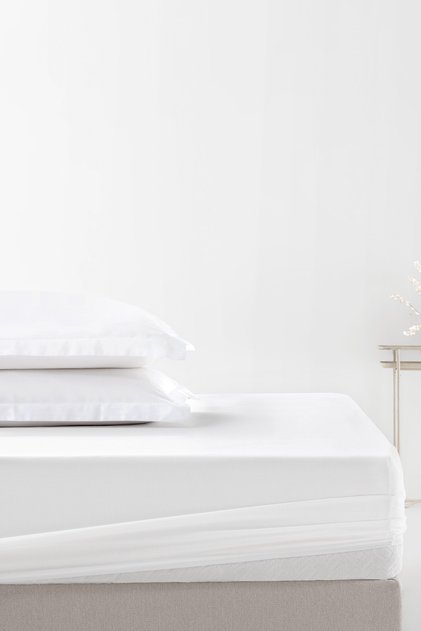 Nemty Single Cotton Satin Fitted Sheet - White