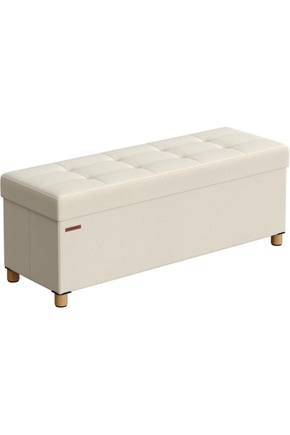 Bancă de depozitare pliabilă, 112 L, 110x38x40 cm, albă