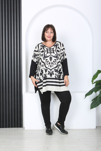 Women's Lycra Viscose V-Neck Plus Size Tunic