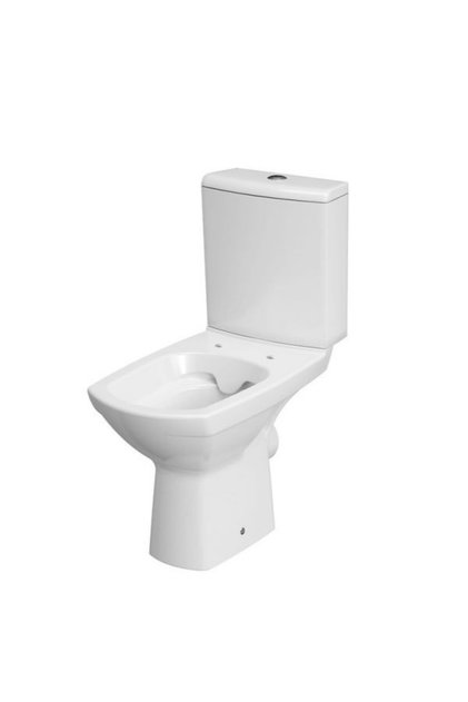 Set WC suspendat cu rezervor, Cersanit, Carina, evacuare laterală, alb, 35 x 66 x 78 cm