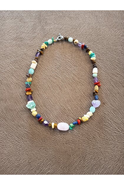 Colier Choker Multicolor din cristale naturale