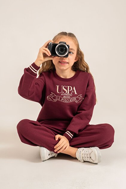 4-14 Years Licensed Us Polo Assn Girls' Set - Plum