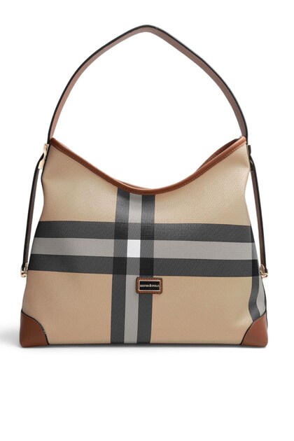 Beige - Tan Plaid Women's Shoulder Bag Sp1285