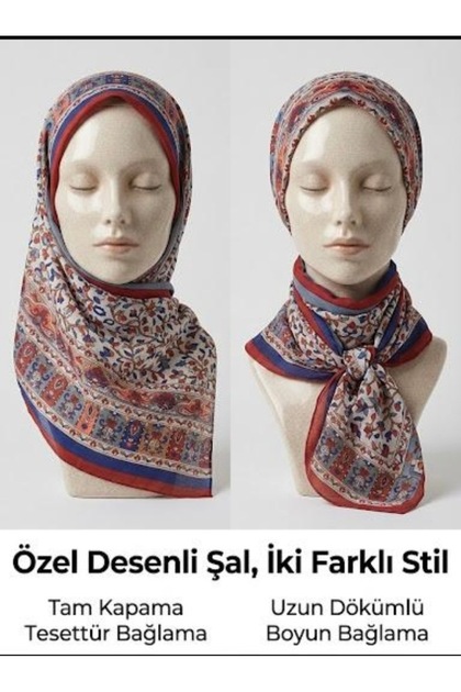 Kadın Desenli Şifon Şal