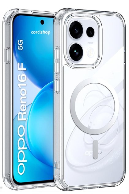 Oppo Reno 16 F Uyumlu Kılıf Sararmaz Kamera Korumalı Magsafe Mika Sert Parlak Şeffaf Kapak