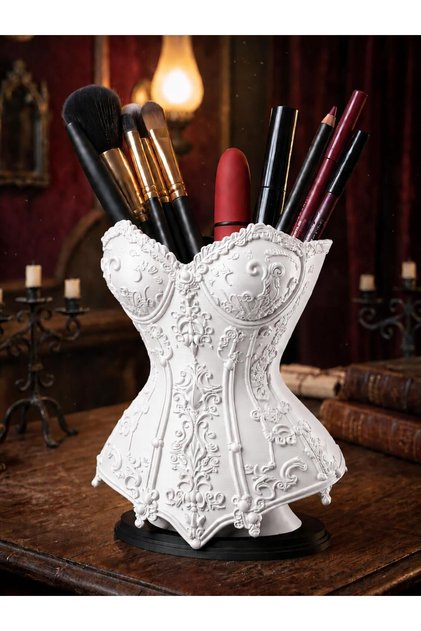 Organizator decorativ pentru pensule de machiaj și cosmetice - Suport elegant pentru machiaj