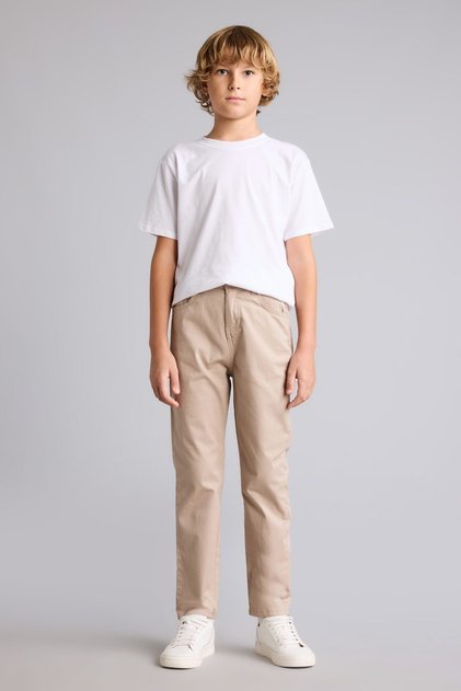 Straight Leg Gabardine Trousers for Boys U3254A626Au