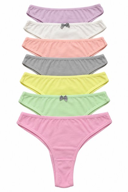 Chiloți de damă Brazilian Tanga Pachet de 7 Lycra Bumbac Lycra