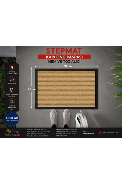 Moisture Absorber Dust Catcher Mud Scraper Pvc Base and Beige Meridian Rip Carpeted Door Mat with Pvc Border