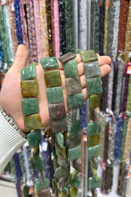 Akik Doğal Taş Kare Kesim 20x20mm Dizi