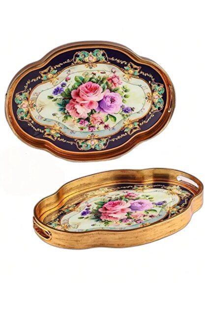 2-Piece Oval Decorative Tray 0186