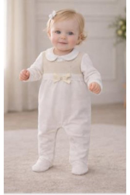 Baby Girl Stylish Jumpsuit with Bow Detail Cotton Jumpsuit 128434-