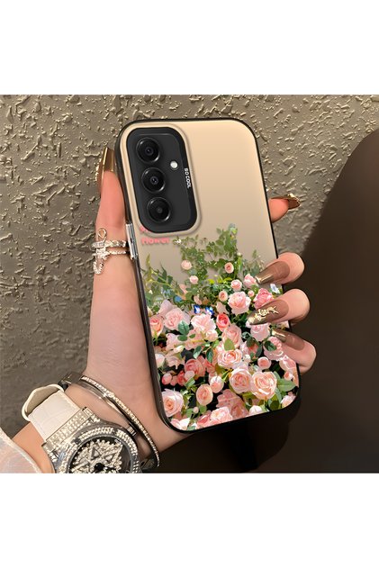 Samsung Galaxy A16 4G/5G Compatible Pink Rose Flower Sea Phone Case, Floral Drawing Art Print