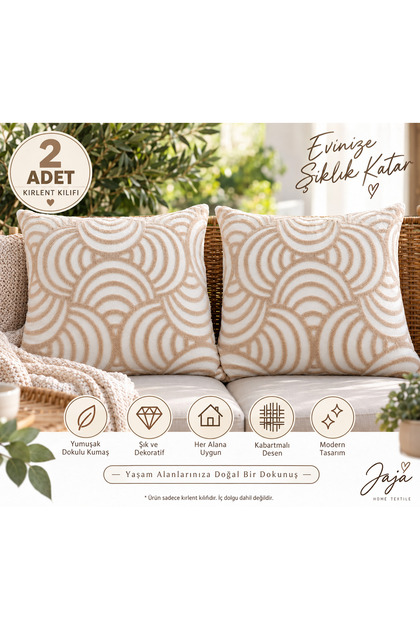 Jaja 2 Adet Dekoratif Kırlent Kılıfı – 45×45 cm