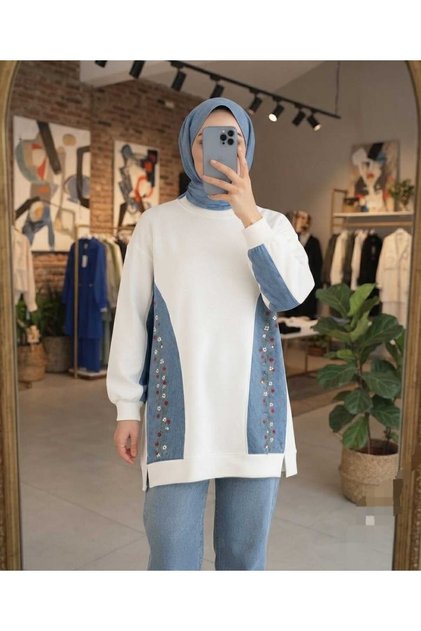 Women's Clothing Modern Tunic with Flower Pattern