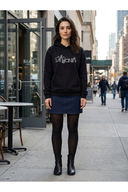 Unisex Graphic Printed 3 Thread Oversize Hooded Sweatshirt
