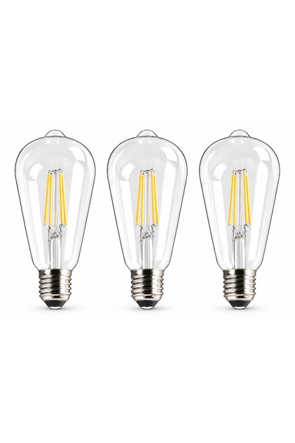 ST64 LED Rustik Ampul 8W 3000K Günışığı Şeffaf Cam E27 Standart Duylu