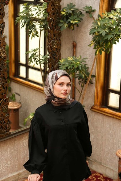 Allure Legendary Pattern Tencel Scarf - Black Coffee