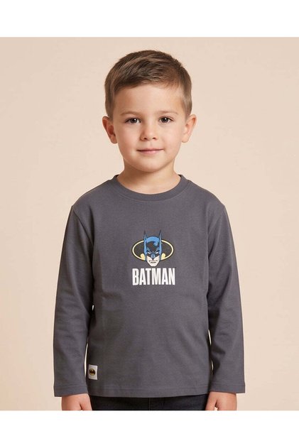 Boys Charcoal Batman Printed T-Shirt
