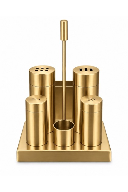 Gold Steel 7 Piece Spice Set