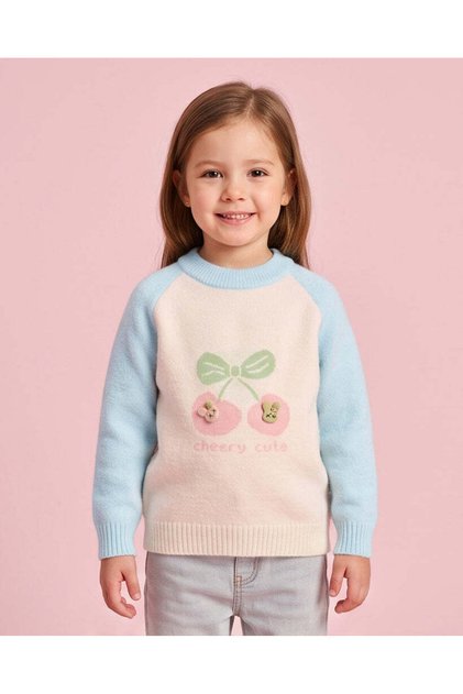 Girls Blue Knitted Pullover