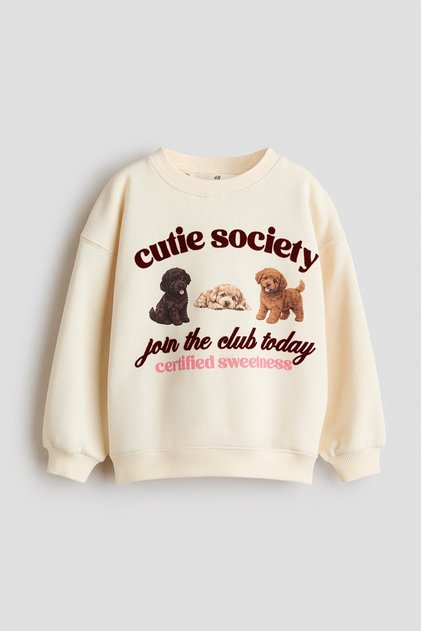 Motif Detaylı ve İçi Tüylü Sweatshirt